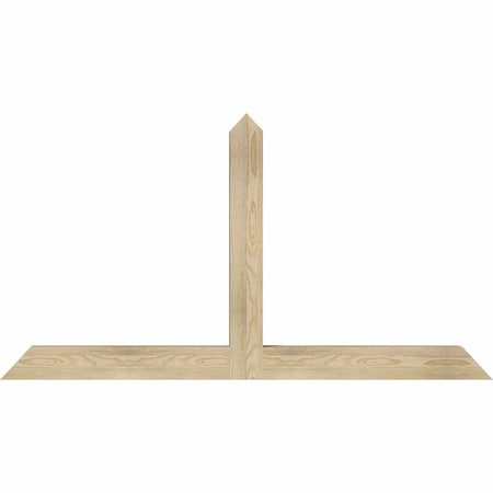 Ekena Millwork Portland Rough Sawn Timber Gable Bracket, Douglas Fir, 60"W x 32"H x 4"D x 4"F, 13/12 Pitch GBW060X32X0404POR00RDF